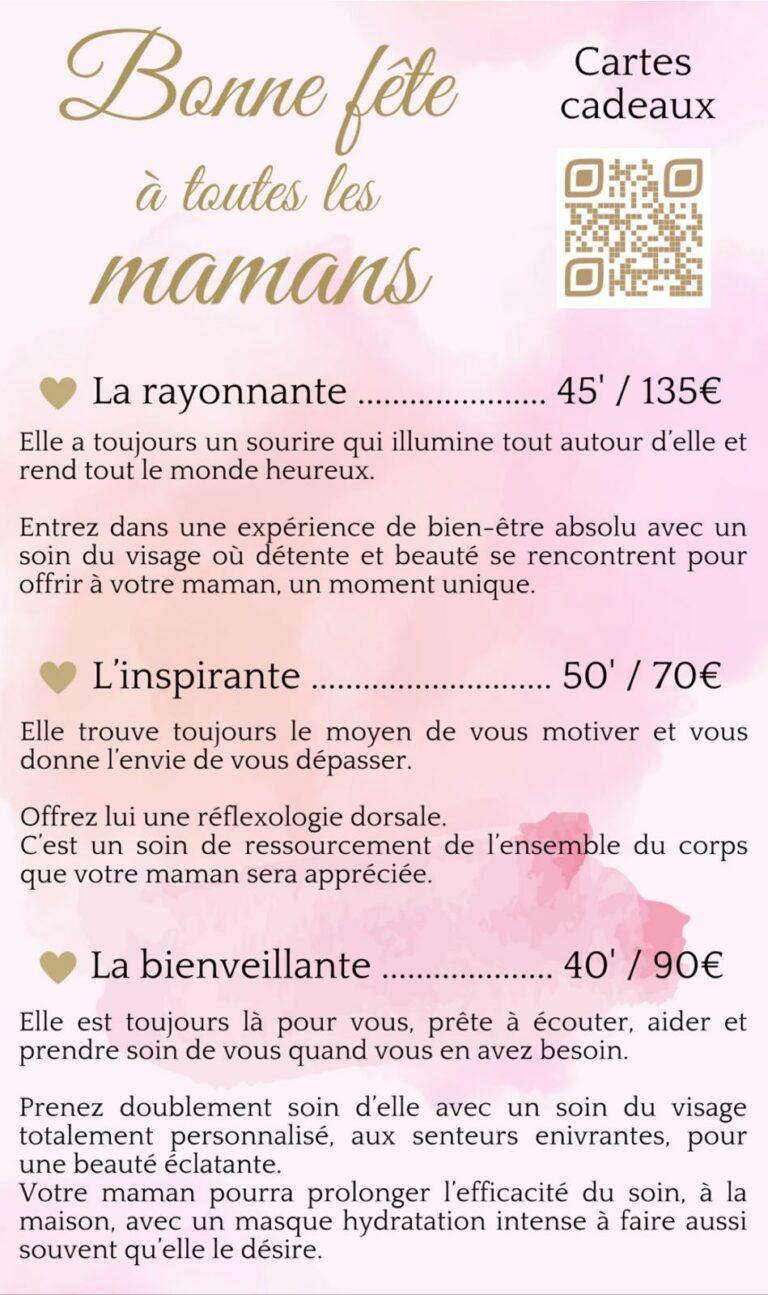 Lire la suite à propos de l’article O Cœur du bien-être, cartes cadeaux fête des mères