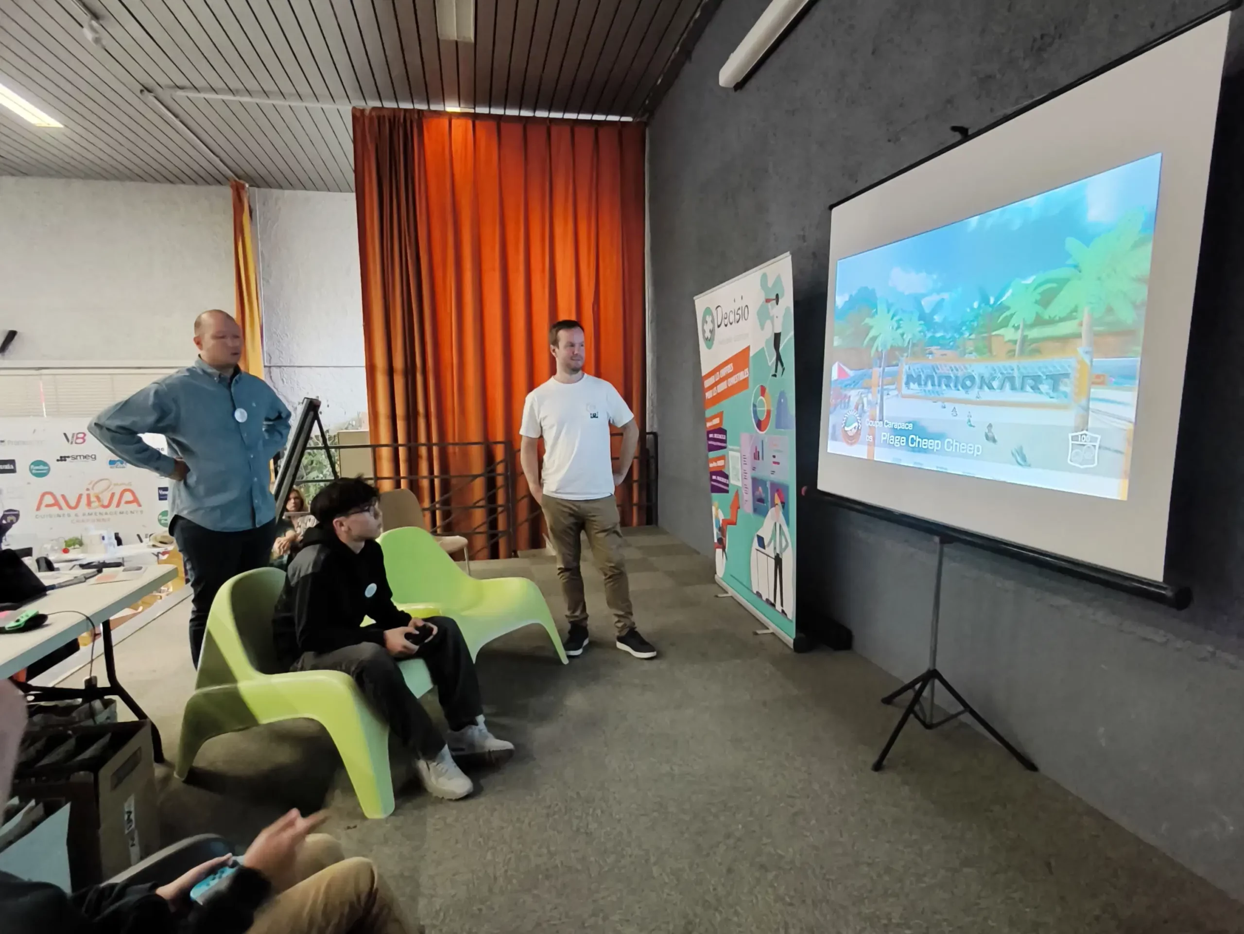 Animation Mario Kart pour petits et grands au salon des entrepreneurs de Saint-Genis-les-Ollières